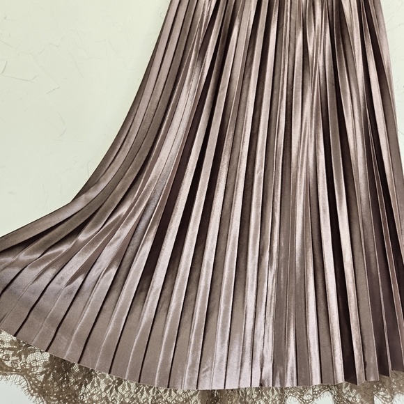 Pleated Velvet Lace Reversible Skirt - Picture 5 of 7